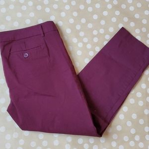 NWOT Wine Colored Crop Pants